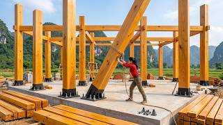Young Woman Stuns by Moving Hundreds of Logs to Build a House on 300m² Land.|by@HoangThuHoai2003