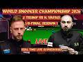 Judd Trump vs Hossein Vafaei Live Score : World Snooker Championship 2026 1/8-Finals, Session 1