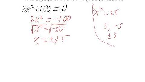 Solving quadratics with imaginary solutions
