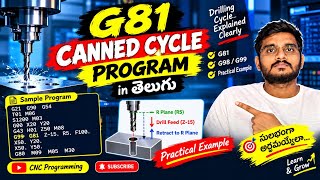 G81 canned cycle programming in Telugu #cnc #viral #programming #gcode #mcode 