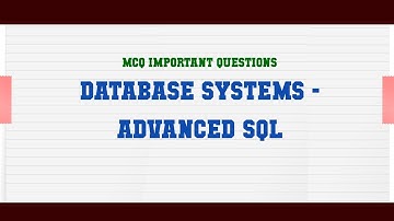 Database Systems - Advanced SQL MCQ Questions