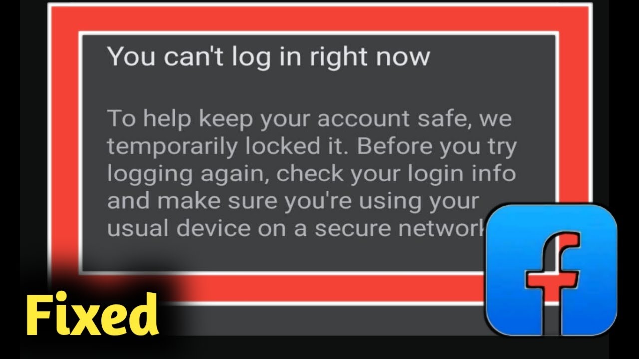 Facebook can't login