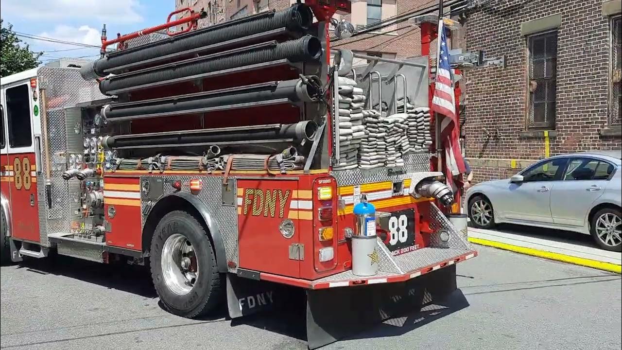 FDNY Ldder 38 & Engine 88 returning to quarters 7/21/23 - YouTube