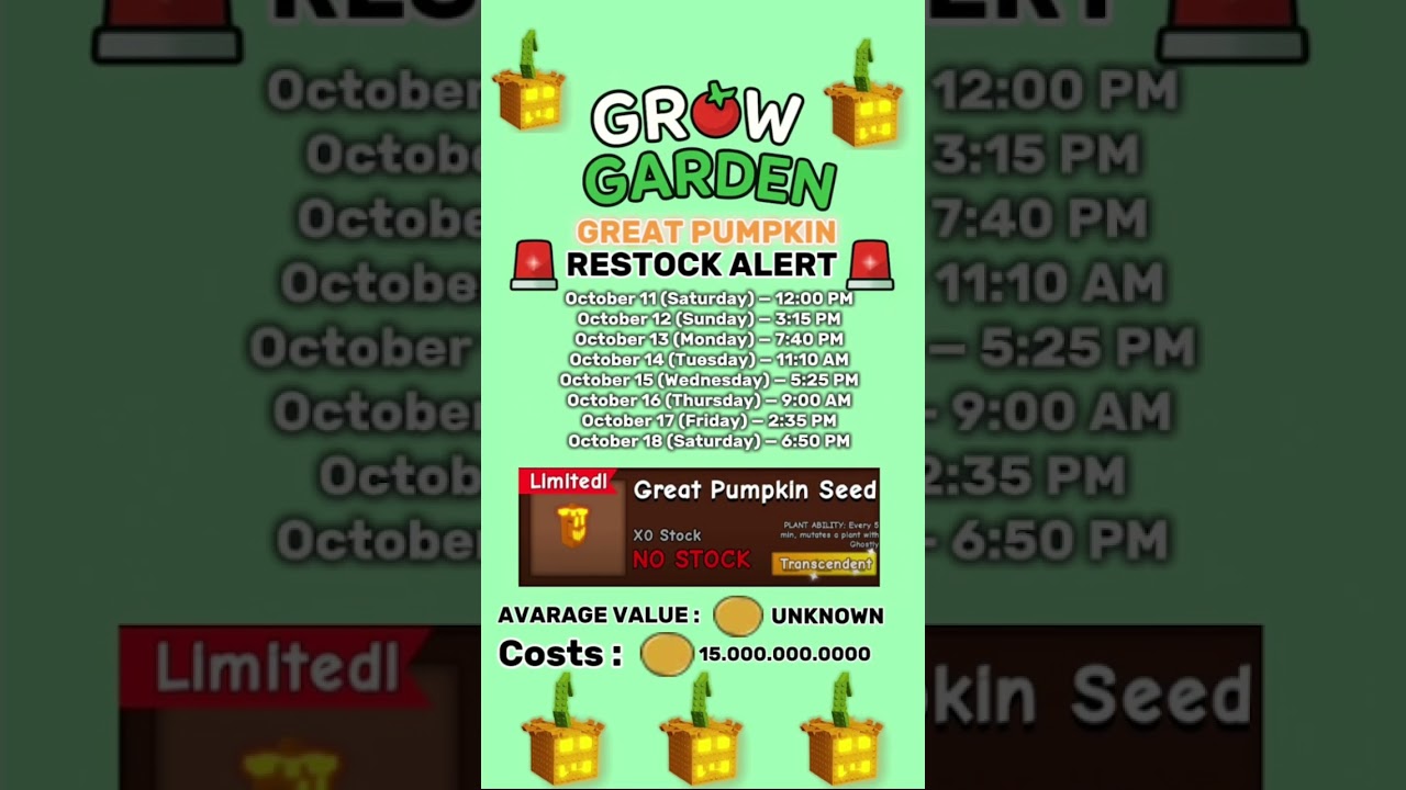 ⚠️GREAT PUMPKIN RESTOCK ALERT !!⚠️