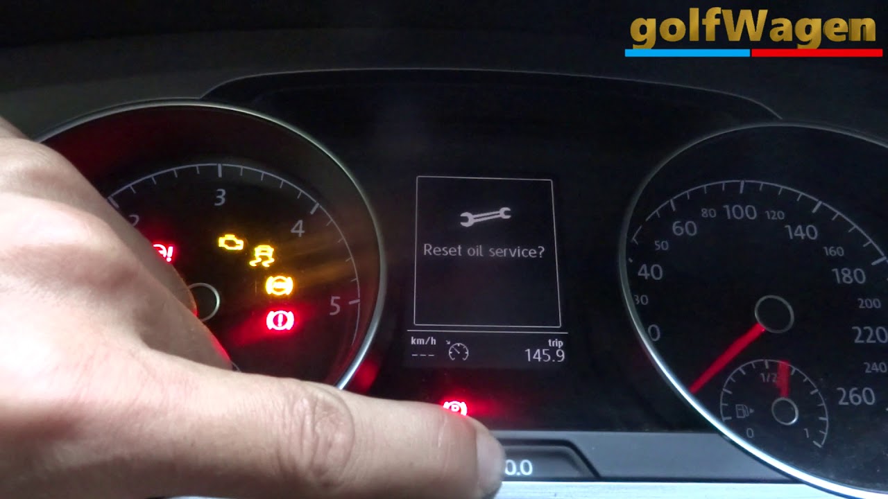 VW Golf 7 service reset - YouTube