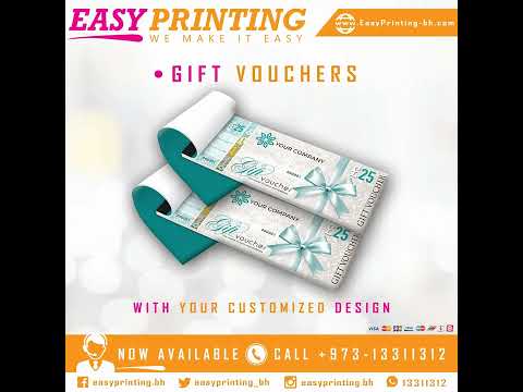 ● Get your Gift Vouchers printed in high-quality colors in Bahrain!
