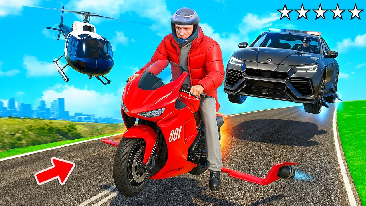 FLIEGENDE POLIZEI verfolgt FLIEGENDES AUTO in GTA 5! (Polizei vs. Dieb) 🚔🎯