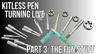 Custom Pen Turning Live- The Fun Part- Shaping Part 3