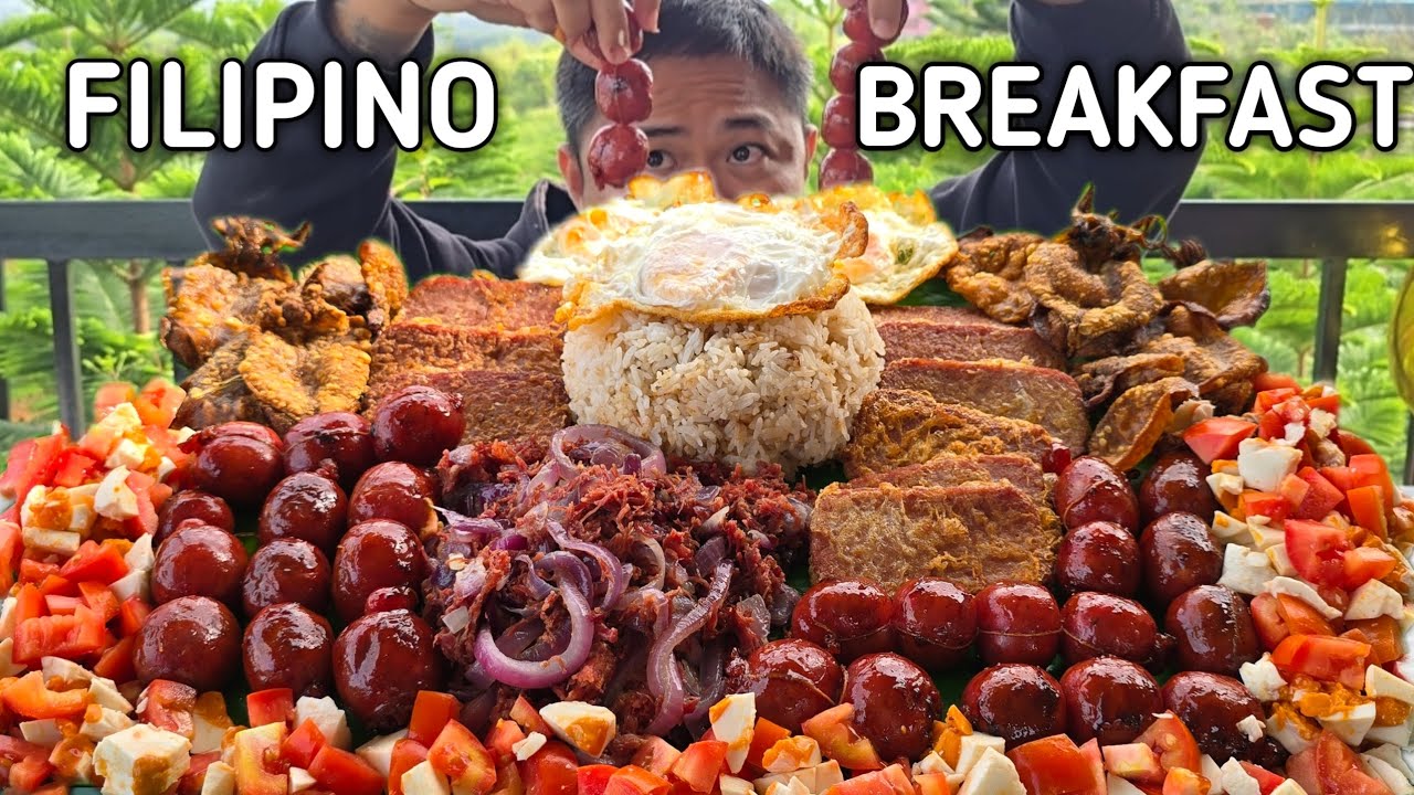 FILIPINO BREAKFAST OVERLOAD | OUTDOOR COOKING | MUKBANG PHILIPPINES