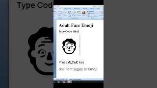 Adult Face Emoji in MS Word #viral #msword #microsoftwordtutorial #code #viralreels #roblox