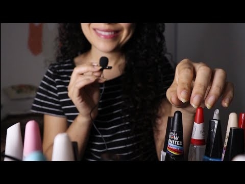 ASMR c/ MICROFONINHO | MOSTRANDO MINHA COLEÇÃO DE ESMALTES *atualizado