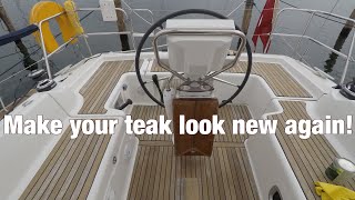 Boat teak wood cleaning and oiling time lapse!