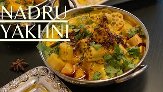 Kashmiri Nadru Yakhni | कश्मीरी कमल ककड़ी | Lotus Root in Yogurt Sauce Recipe | Kashmiri Pandit Food