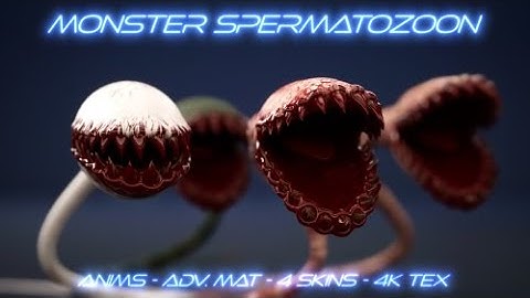[Unity] Monster Spermatozoon character with animations, 4k textures and material. unity v.2021+