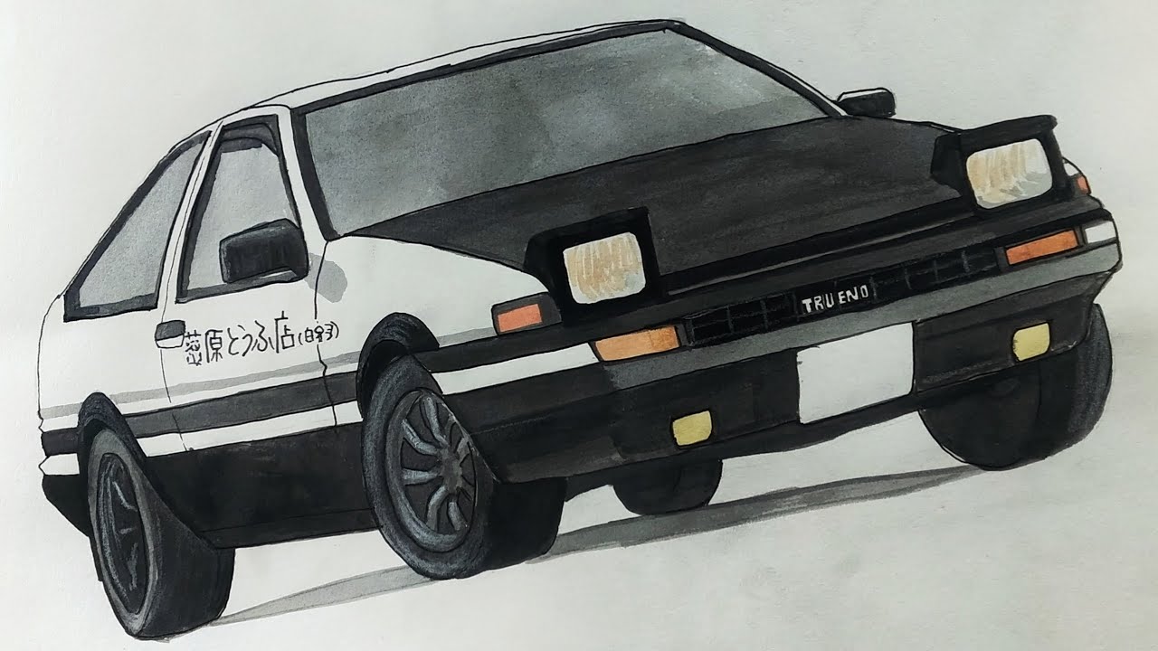 Toyota Corolla Ae86 Initial D Watercolor Painting Step By Step Time Lapse Draw Like Never Before Youtube