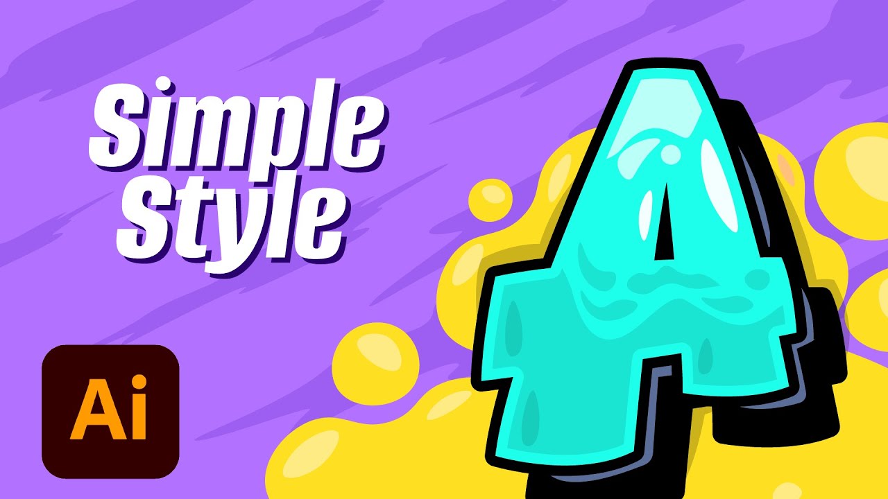How to make graffiti in Adobe Illustrator, letter A - YouTube