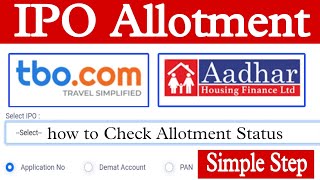 Tbo tek ipo allotment | Aadhar Housing IPO Allotment Status | how to check IPO allotment status #ipo