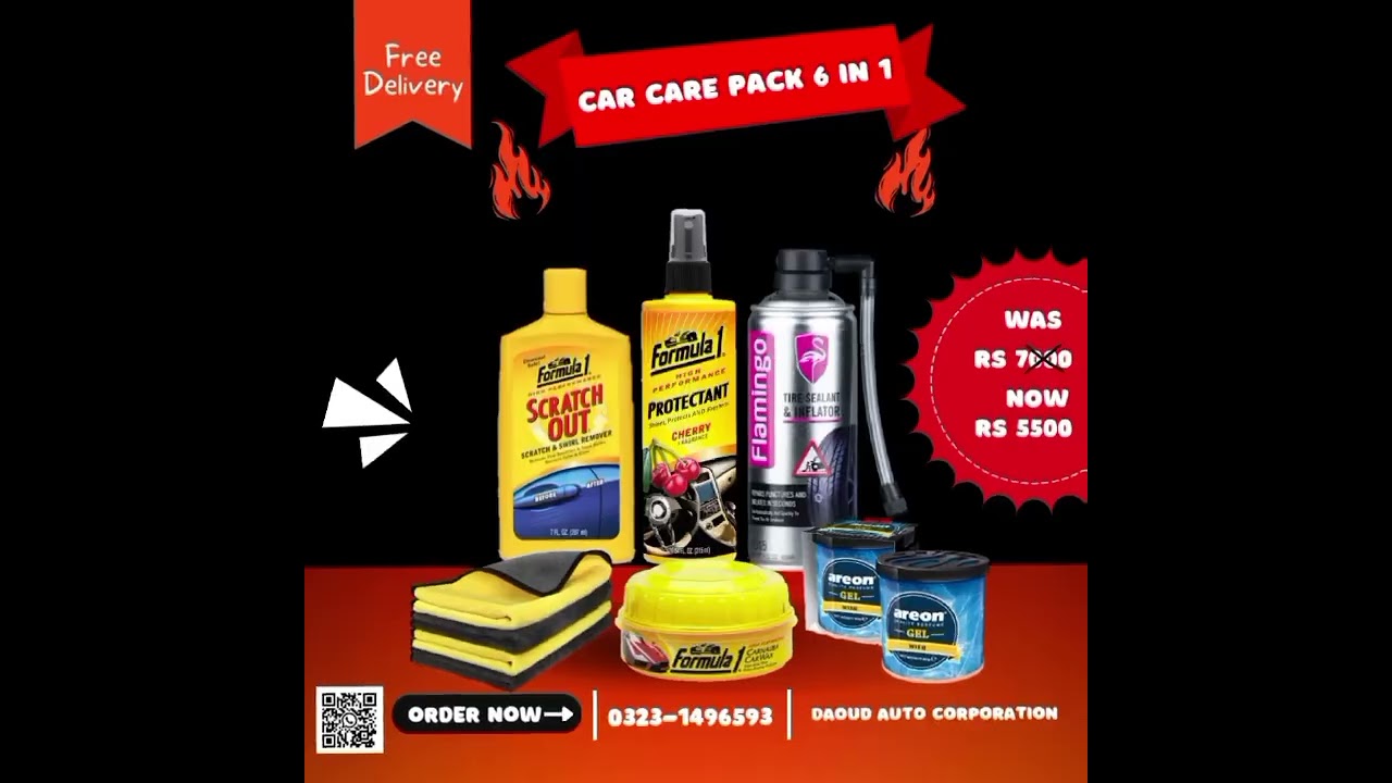 Car care pack 6 in 1 available in discounted price on Daoud Auto Corporation🔥Note: Limited Time