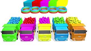 Learn Colors - Colours Learning | with Trucks and Slides | Happy Kids TV