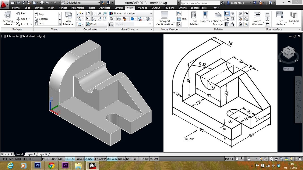 AUTOCAD MECHANICAL MODELING PART1 MAKING A 3D MODEL 