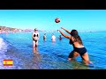  famous malaga beach walk tour  malagueta mediterranean sea spain 4k costa del sol