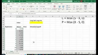 Monte Carlo Simulation  Option Values in Excel