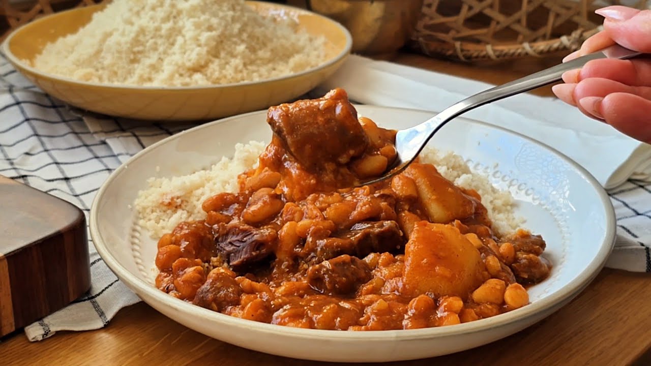 תבשיל מנחם של שעועית ובשר (טביחה)||Tasty and Comforting Bean and Beef Stew