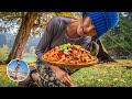 Cozy Outdoor Cooking 🍜 Making Braised Noodles by the River