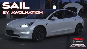 "AWOLNATION - Sail" Tesla light show with STROBE and TRUNK - Incl. file download - Tesla Model 3