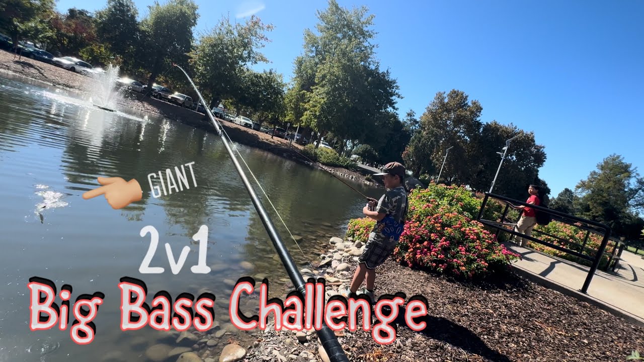 Fishing for the biggest bass challenge (Fall bass fishing on pond X) Dad vs the boys