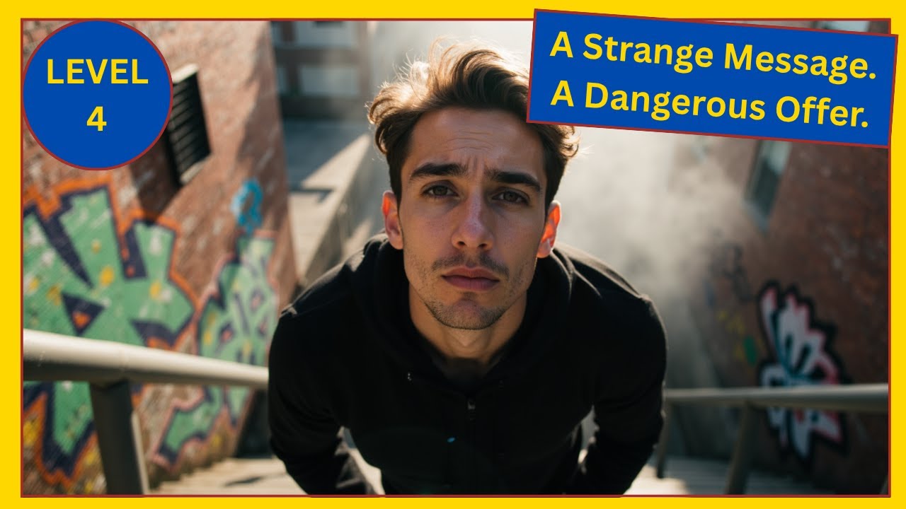 Странное сообщение. Опасное предложение. Учите английский через историю. Уровень 4.