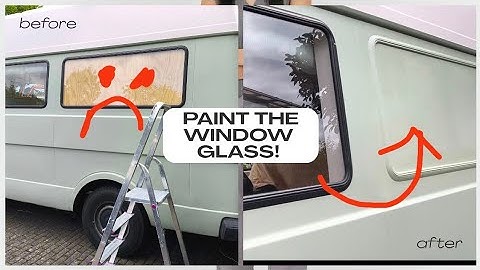 Blinding van window glass with paint!  #vanconversion #campervancats #diycamper #followyourdreams