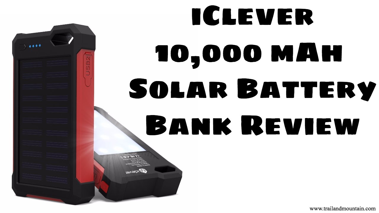 iClever IC SB21R 10,000 mAh Solar Battery Bank Review YouTube