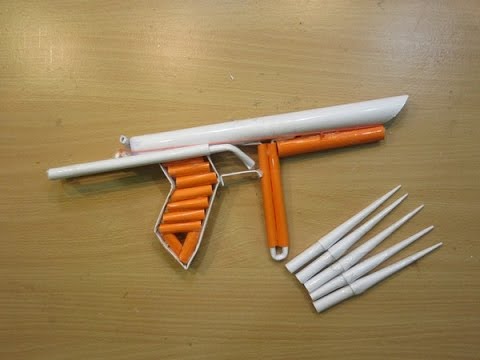 How To Make A Paper Cylon Pistol That Shoots Paper Bullets Easy Paper Gun Tutorials