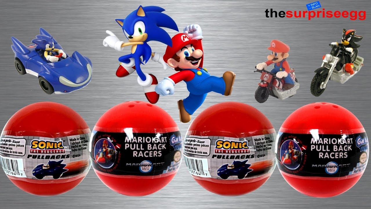 Mario Kart Wii - Sonic the Hedgehog pullbacks Gacha TOMY surprise balls