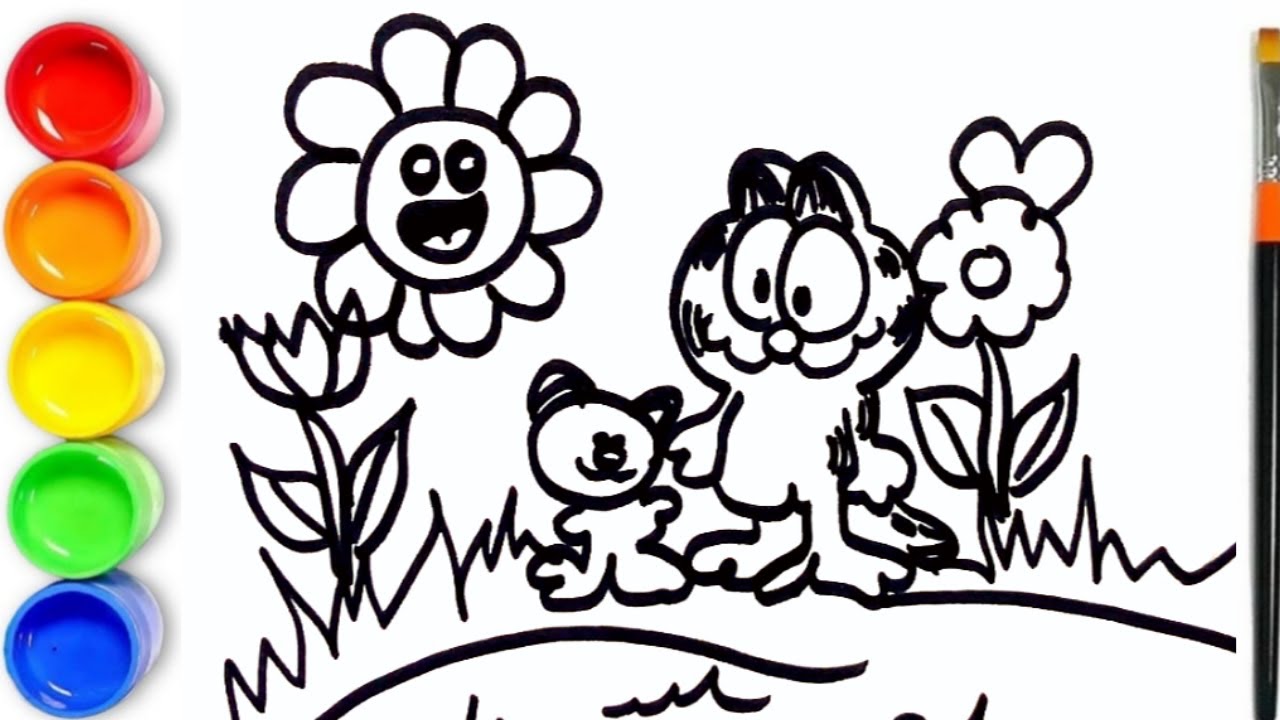 🟠 How To Draw Garfield | Drawing and Coloring Garfield | Drawing For ...