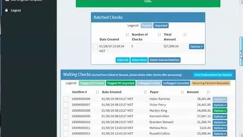 Vcheck Check Batching / Printing