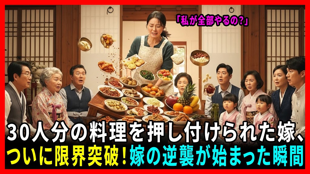 祝日の大惨事！沈黙の30人…姑の嫌味に嫁が取った“ありえない行動”とは？#動エピソード#老後の物語 #家族の物語