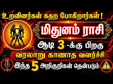 மிதுனம் ராசிக்கு ஆடி 1 முதல் ராஜயோகம்! உங்க வளர்ச்சியை பார்த்து உறவினர்கள் கதறப்போவது உறுதி! 