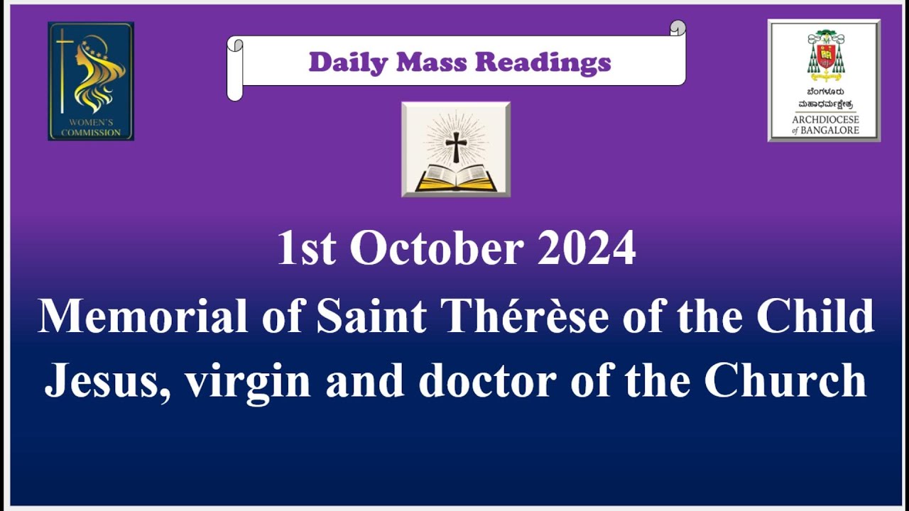 Daily Mass Readings 1st October 2024 - YouTube