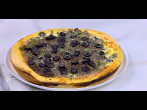 بيتزا مع صوص الجبنة الشيدر نجلاء الشرشابي