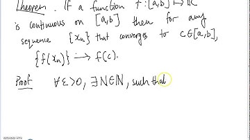 The work energy principle Part 4 - Sequences and continuous functions, Bolzano - Weierstrass