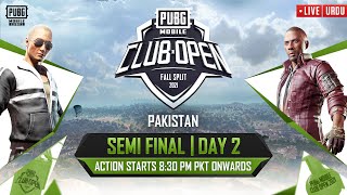 [Urdu] PMCO Pakistan Semi Final Day 2 | Fall Split | PUBG MOBILE Club Open 2021