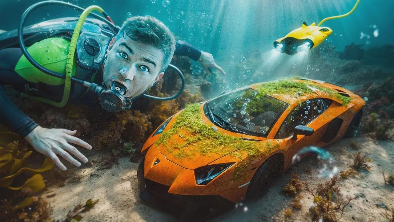 Sou Mergulhador e Encontrei um LAMBORGHINI AVENTADOR no Fundo do Mar!