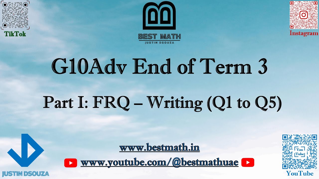 10Adv Part 1 Writing | FRQ  | EoT3 | Polynomials polynomial equations, inverses & radicals |Q1 - Q5|