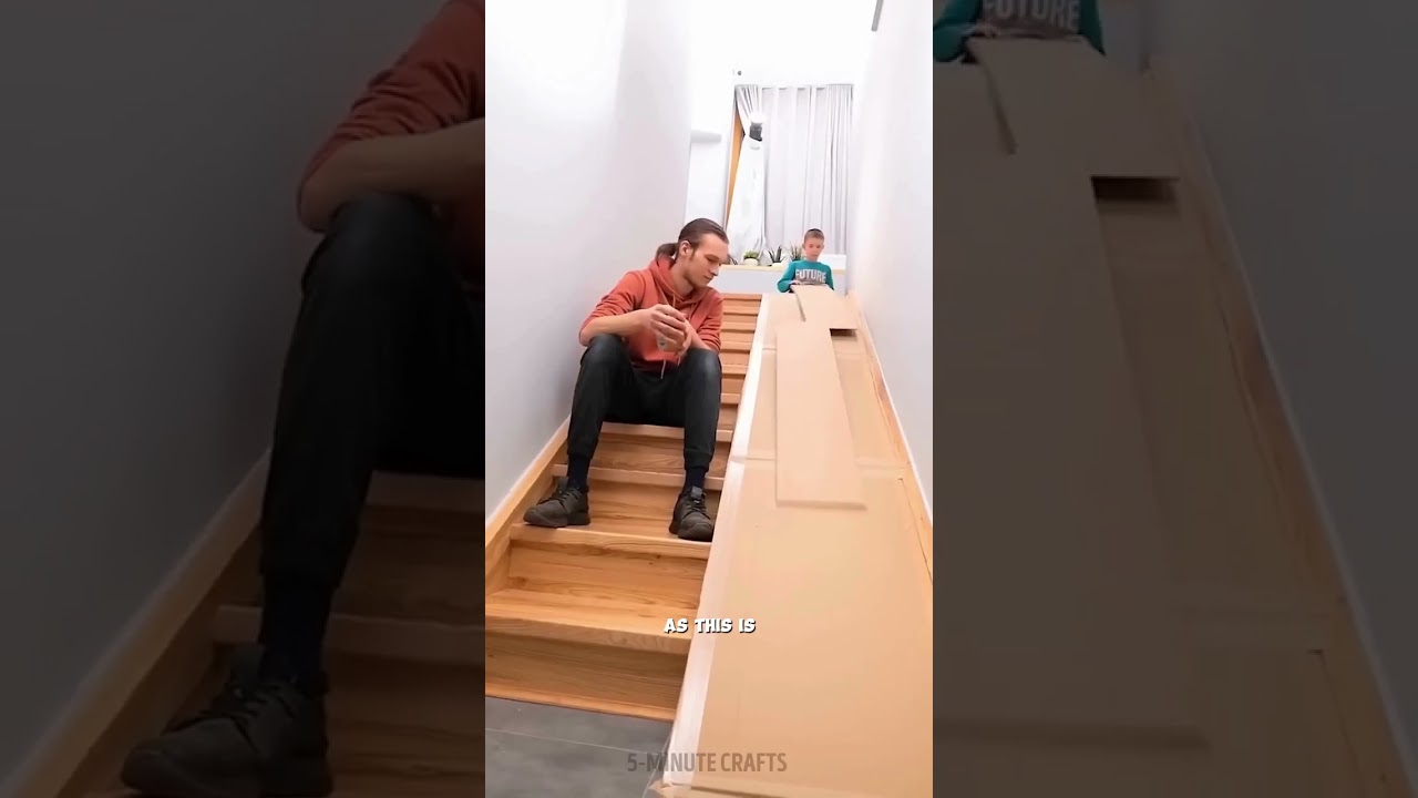 Cardboard crazy: DIY House slide fun!📦