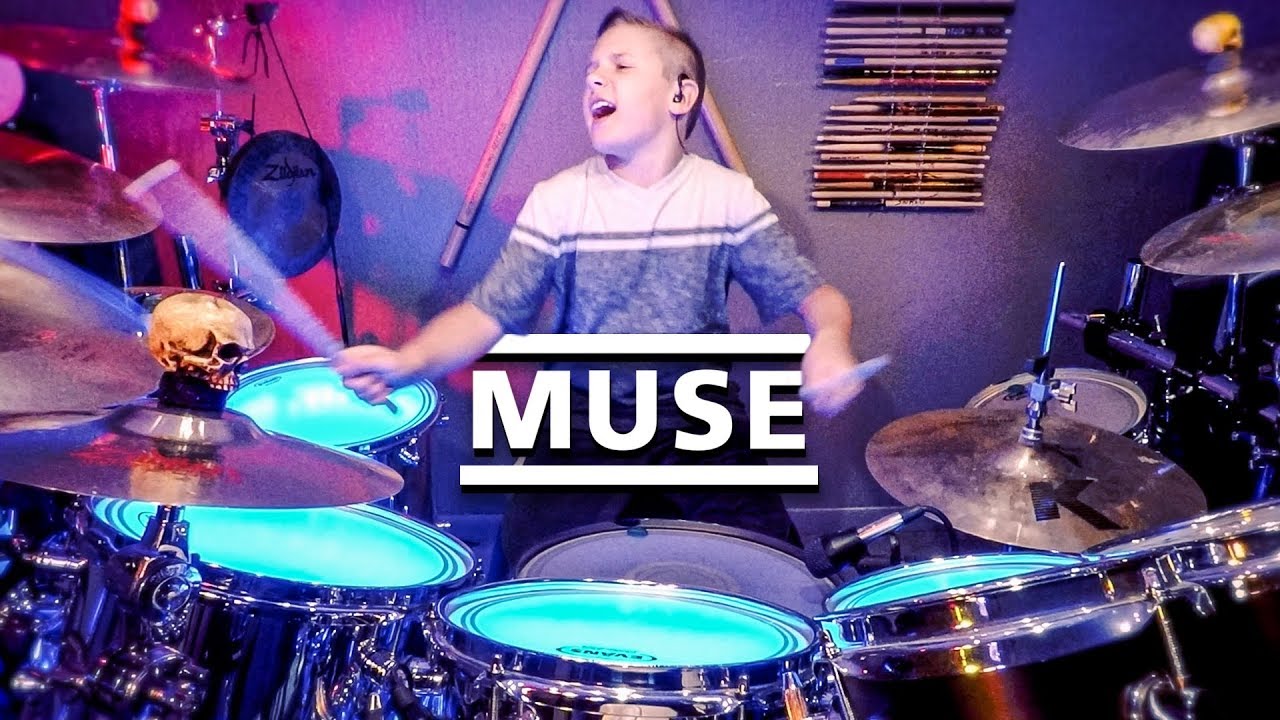 HYSTERIA - MUSE (10 year old drummer) Drum Cover by Avery Drummer Molek