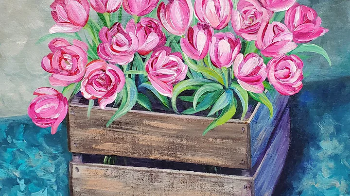 Tulip Crate Acrylic Painting LIVE Tutorial