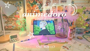 animedoro: real time study with me till dawn (40/20) no music