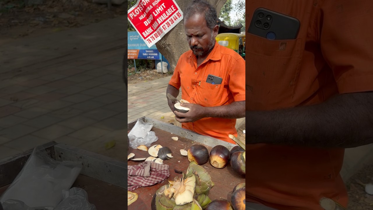 Uncle Selling Fresh Ice Apple Support Street Vendors 
